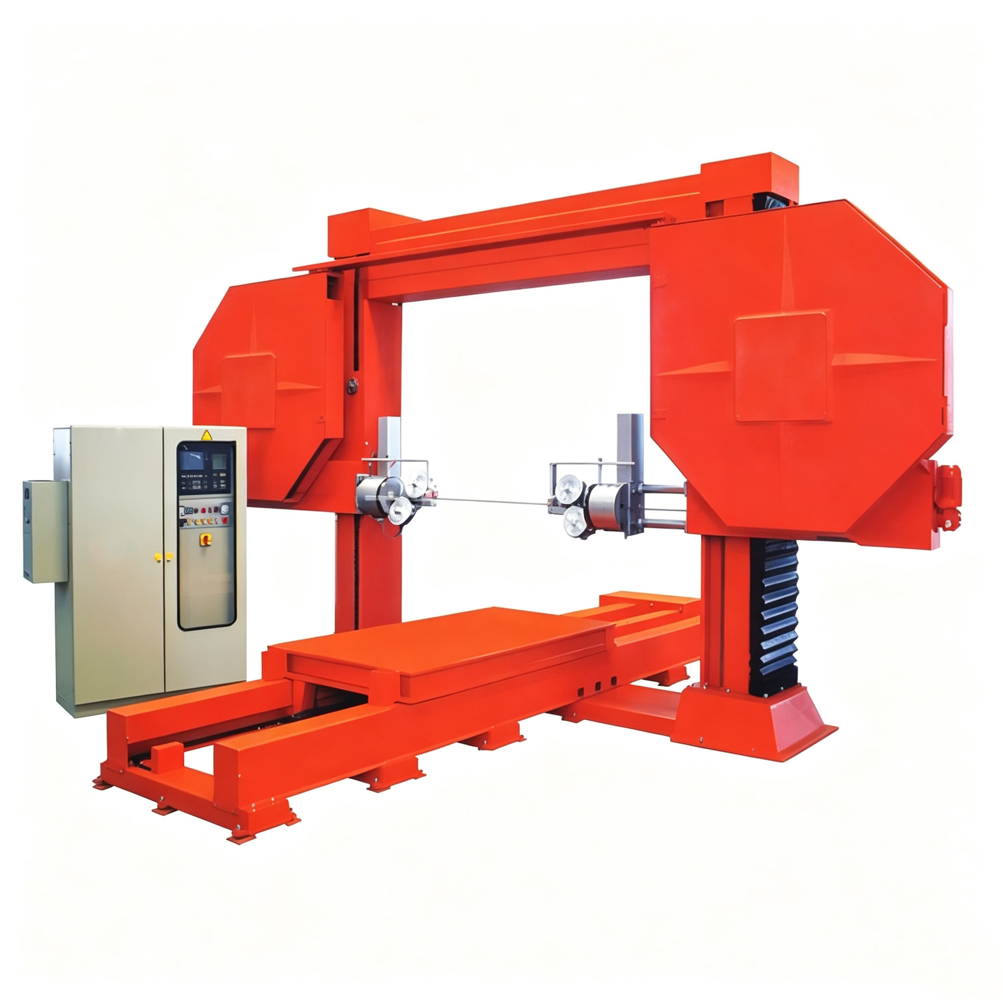 ماكينة المنشار السلكية الماسية العملاقة CNC الأوتوماتيكية لقطع كتل محجر الرخام والجرانيت، المتطابقة مع خرز المنشار السلكي الماسي الملبد بواسطة قالب الجرافيت